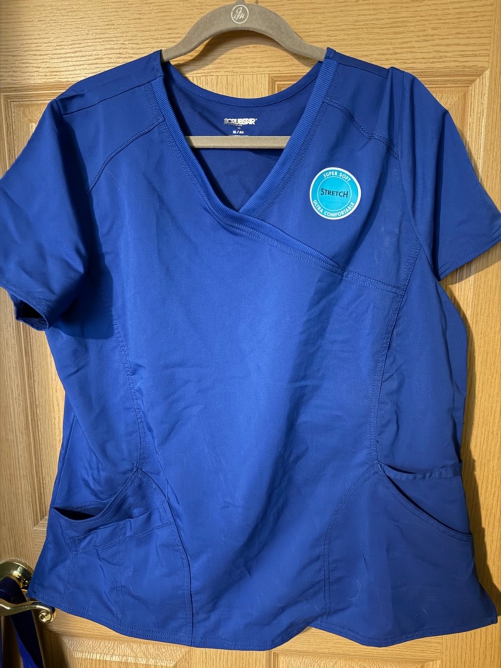 Scrubstar Women's V-Neck Stretch Scrub Top in Royal Blue